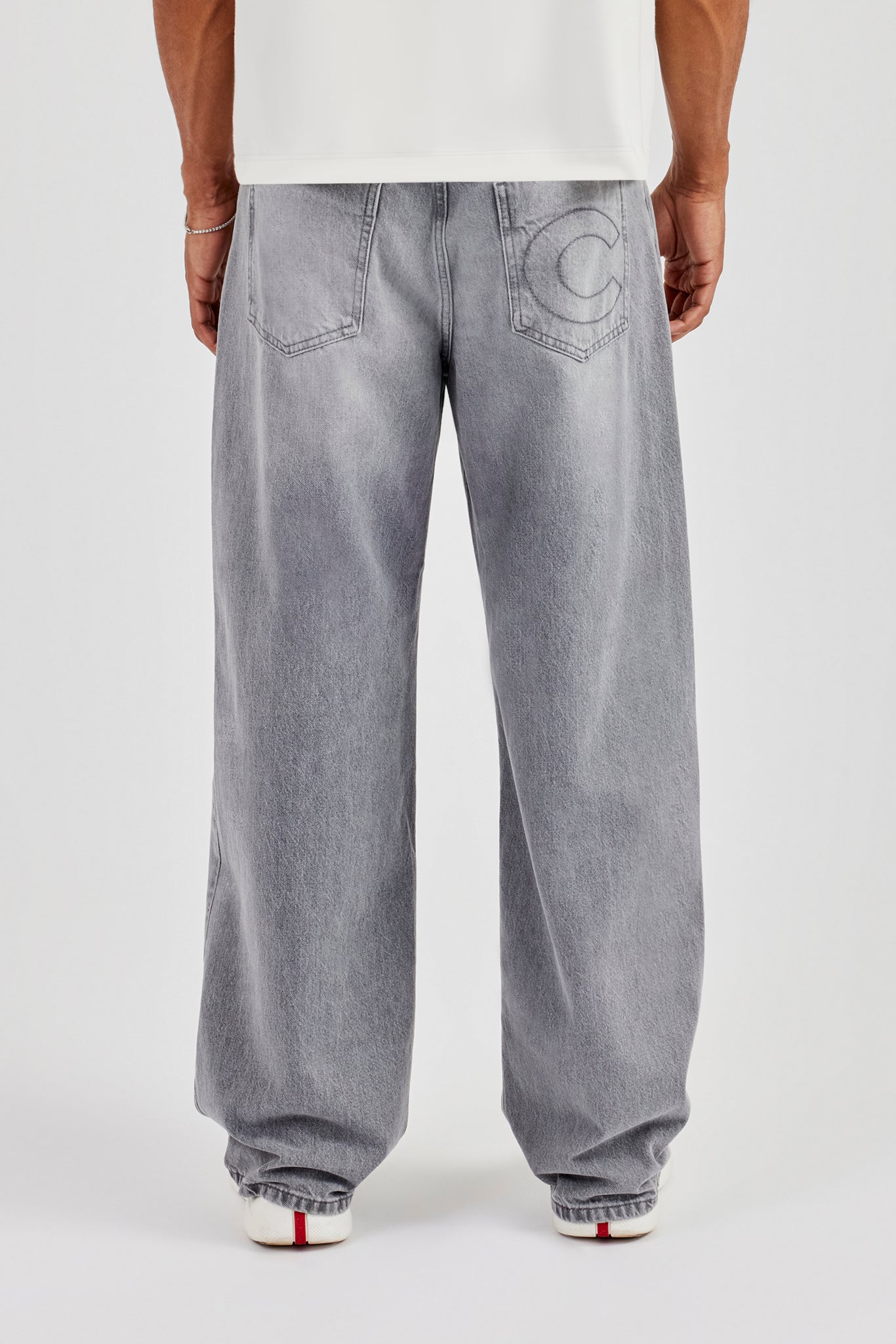 Baggy Waistband Jean - Washed Grey
